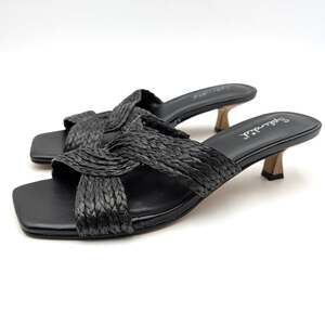 Splendid Hunter Kitten Heel Sandals Open Toe Women's Black Size US7.5M EU37.5